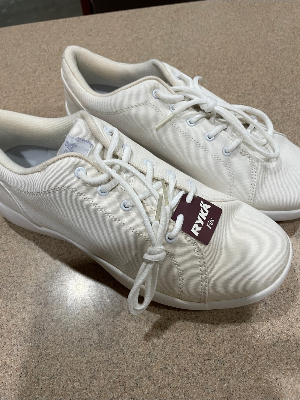 Ryka Women’s Off-White Lace-Up Casual Sneakers